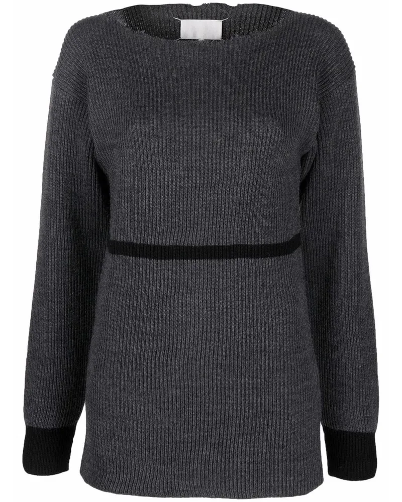 Maison Margiela Pullover aus geripptem Strick - Grau Grau
