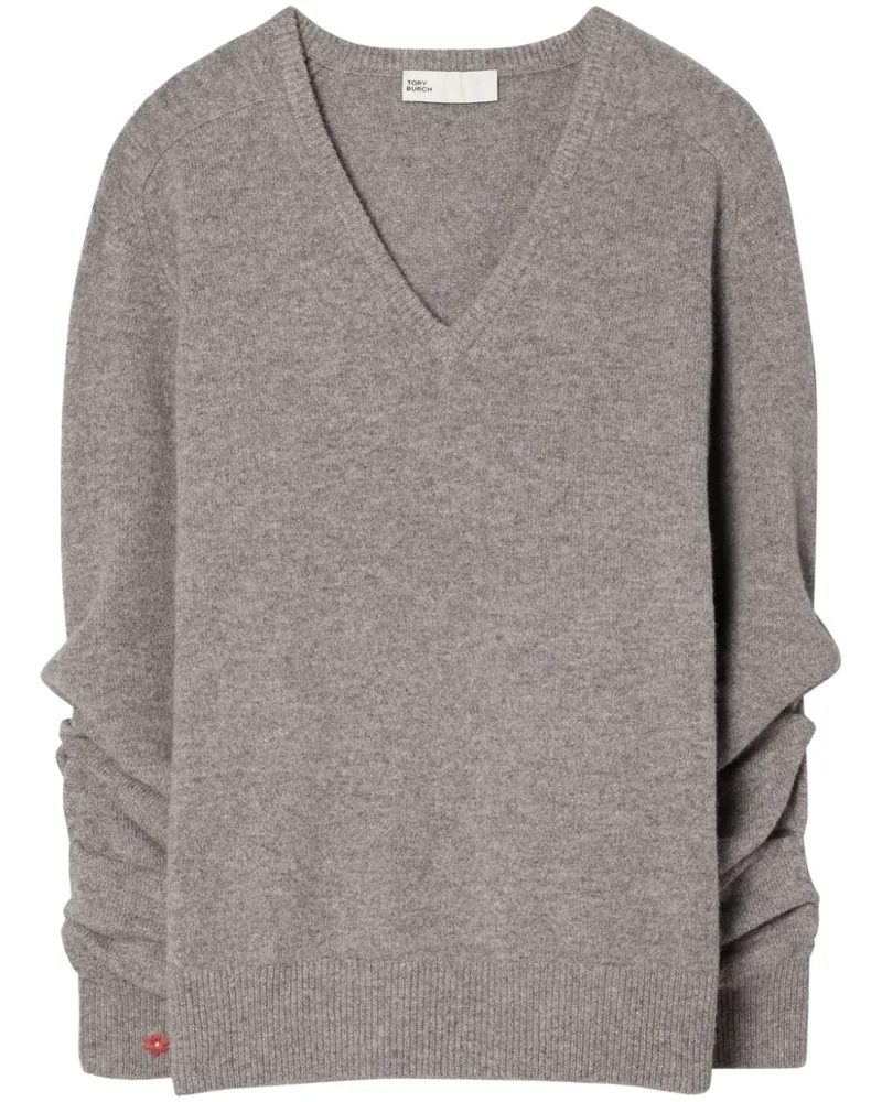 Tory Burch Pullover mit V-Ausschnitt - Grau Grau
