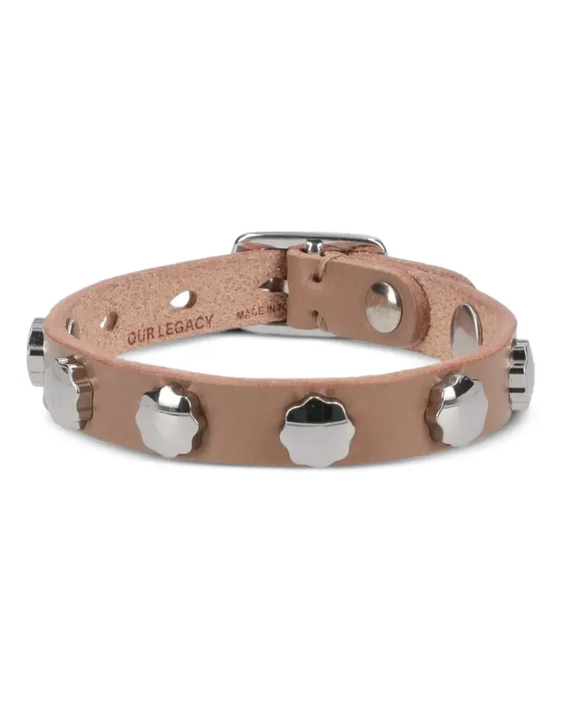 Our Legacy studded leather bracelet - Nude Nude