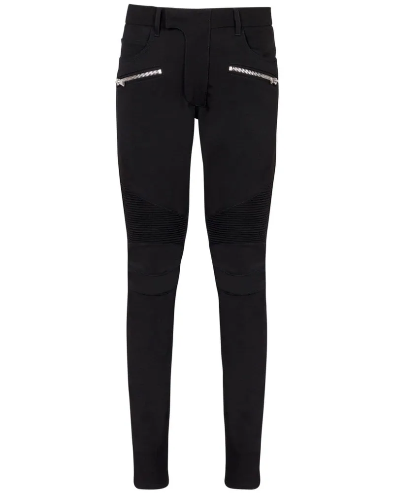 Balmain Klassische Bikerhose - Schwarz Schwarz