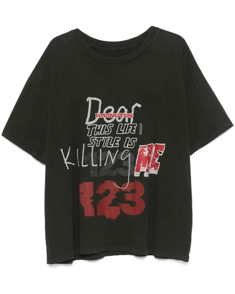 RRR123 T-Shirt mit Slogan-Print GrüN