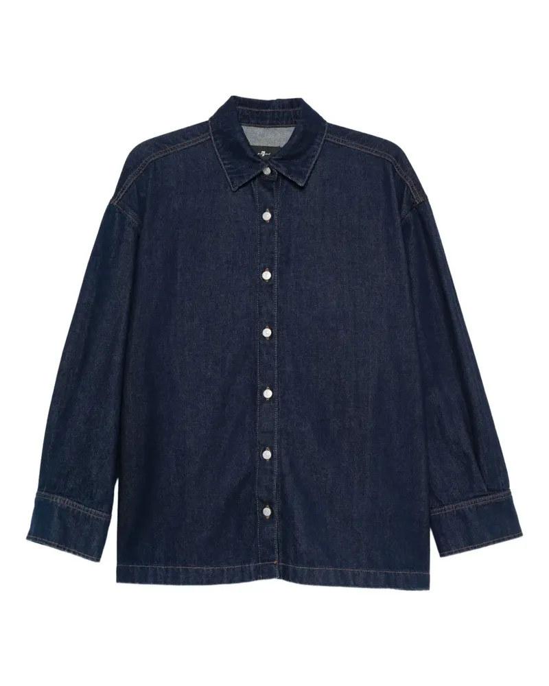 7 for all mankind Plissierte Hemdjacke - Blau Blau