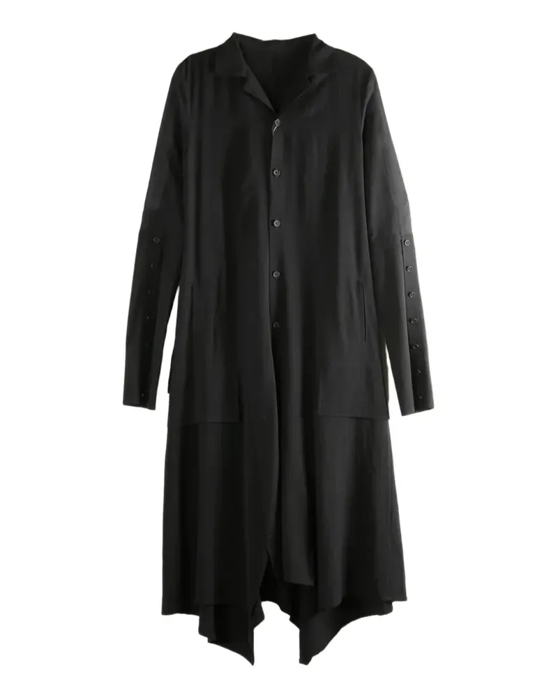 Yohji Yamamoto button-down asymmetric dress - Schwarz Schwarz