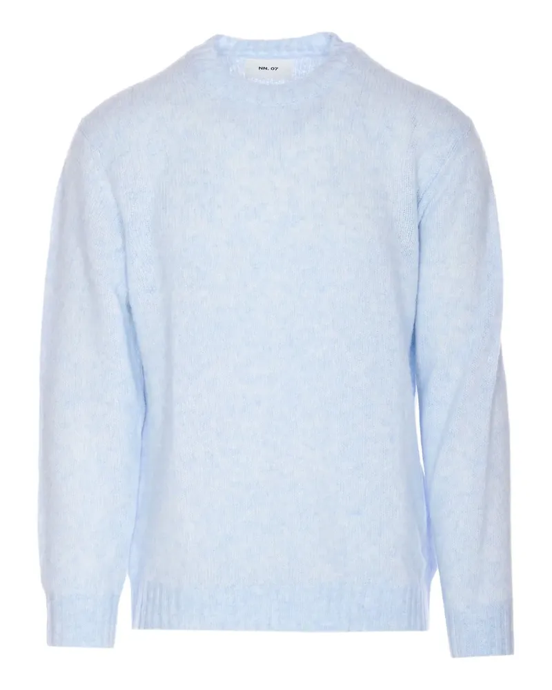NN 07 Strickpullover mit Rundhalsausschnitt - Blau Blau