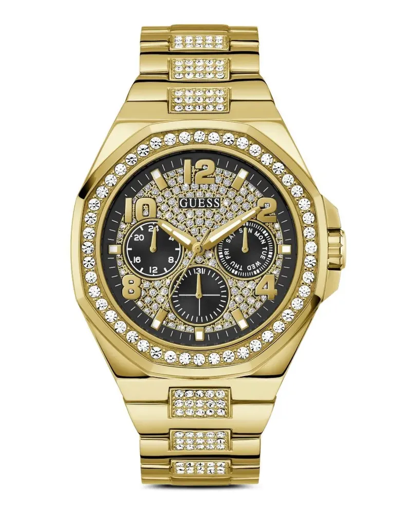 Guess crystal-embellished 46mm watch - Schwarz Schwarz