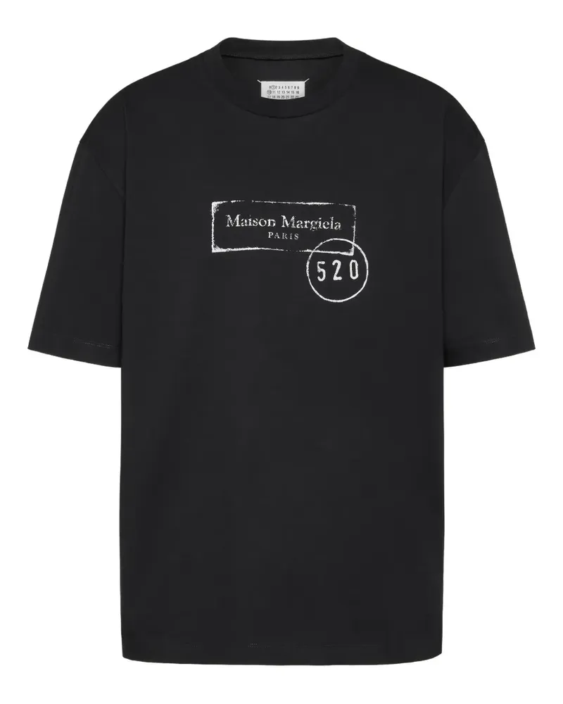 Maison Margiela T-Shirt mit Logo-Print - Schwarz Schwarz