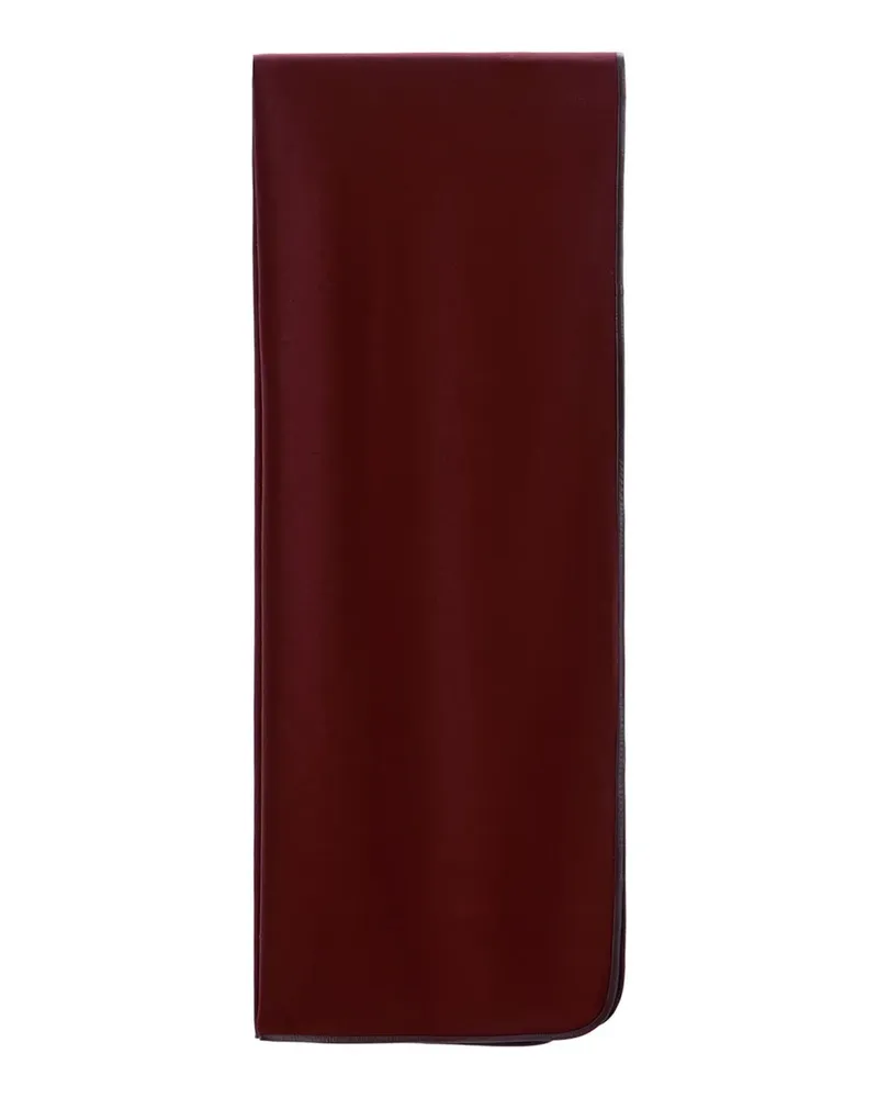 12 STOREEZ Schal mit Lederbesatz - Rot Rot