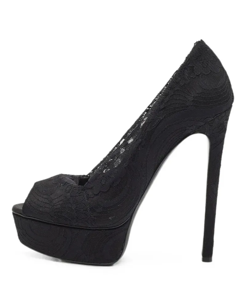 Casadei lace platform pumps - Schwarz Schwarz