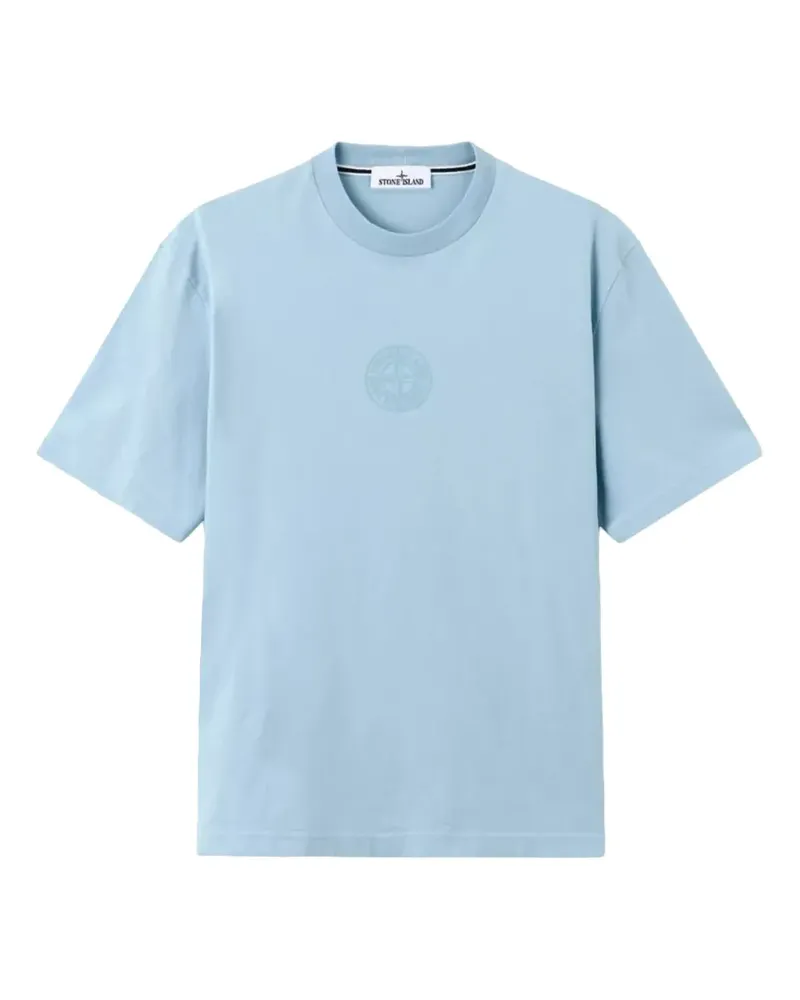 Stone Island T-Shirt mit Logo-Print - Blau Blau