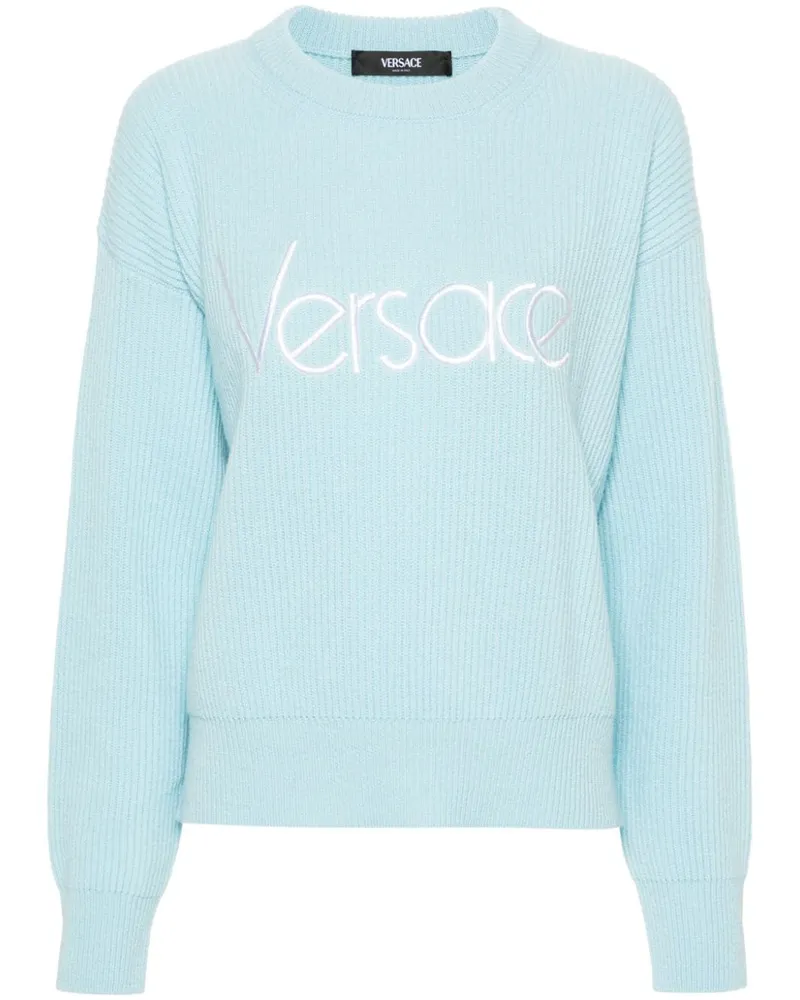 Versace Pullover mit Logo-Stickerei Blau