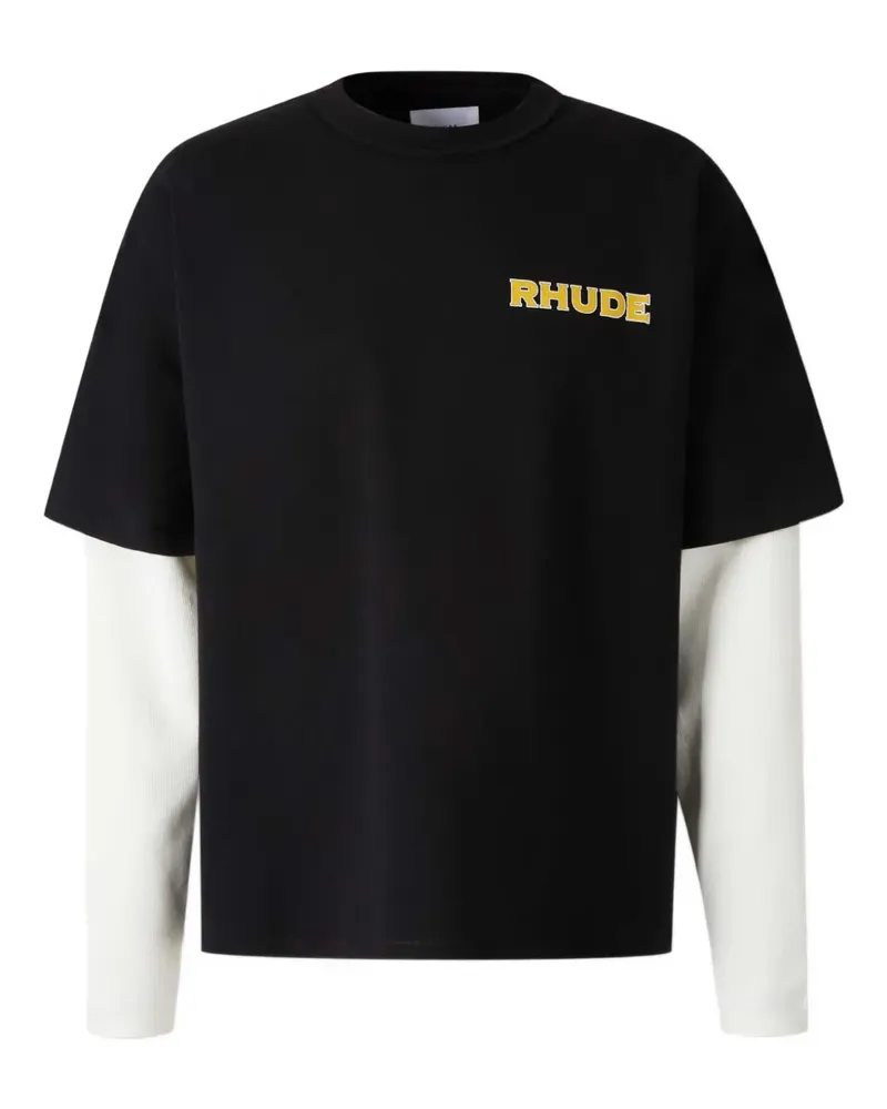 RHUDE logo-print cotton T-shirt - Schwarz Schwarz