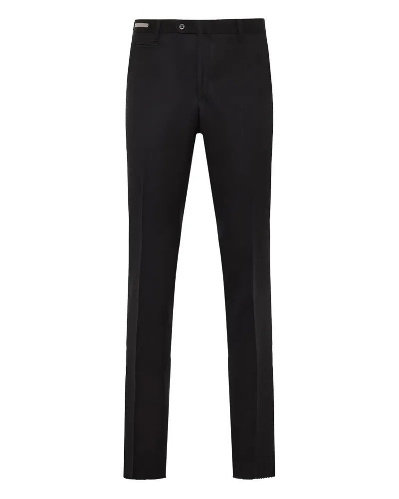 Corneliani Wollhose mit ausgefransten Kanten - Schwarz Schwarz