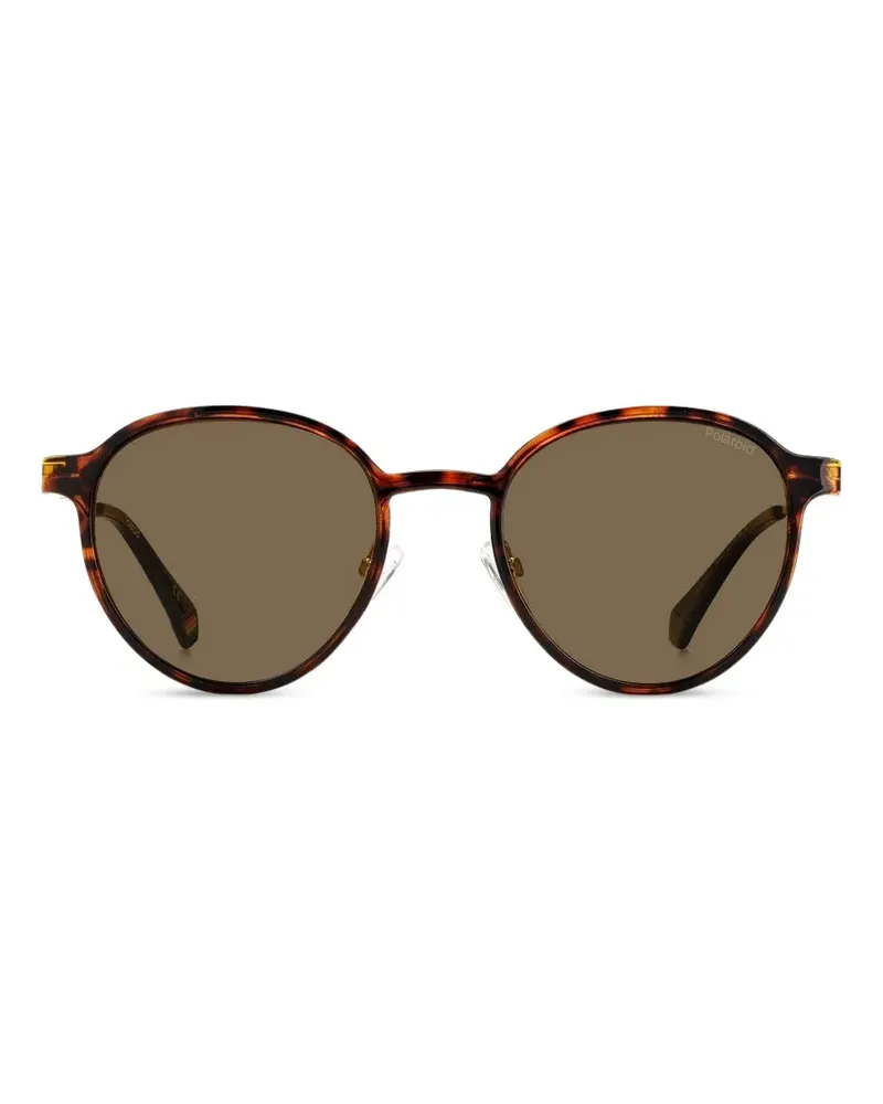 Polaroid round-frame clip-on sunglasses - Braun Braun