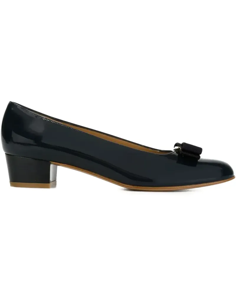 Ferragamo Vara' Lackleder-Pumps mit Schleife - Blau Blau
