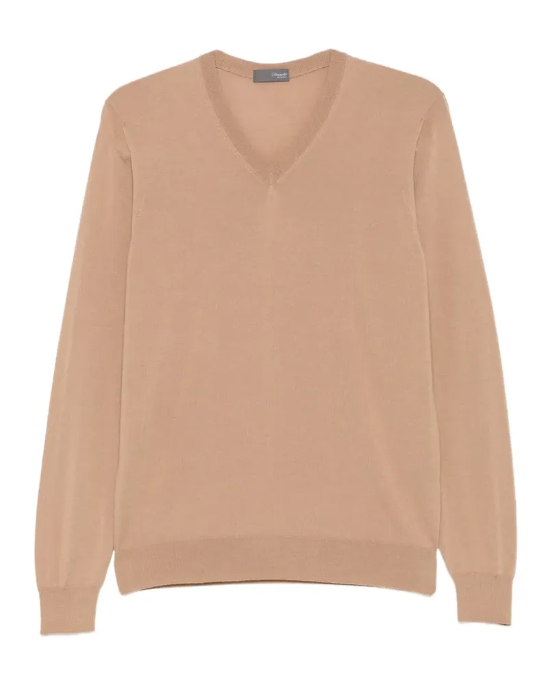 Drumohr  Pullover mit V-Ausschnitt - Nude Nude