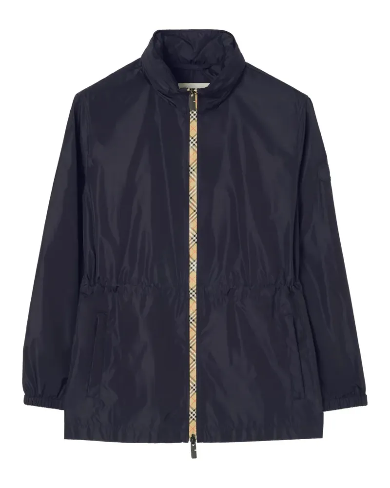 Burberry Kurzer Nylon-Parka mit Checker-Tape - Blau Blau