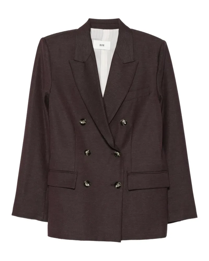 SOLOTRE double-breasted peak-lapel jacket - Braun Braun