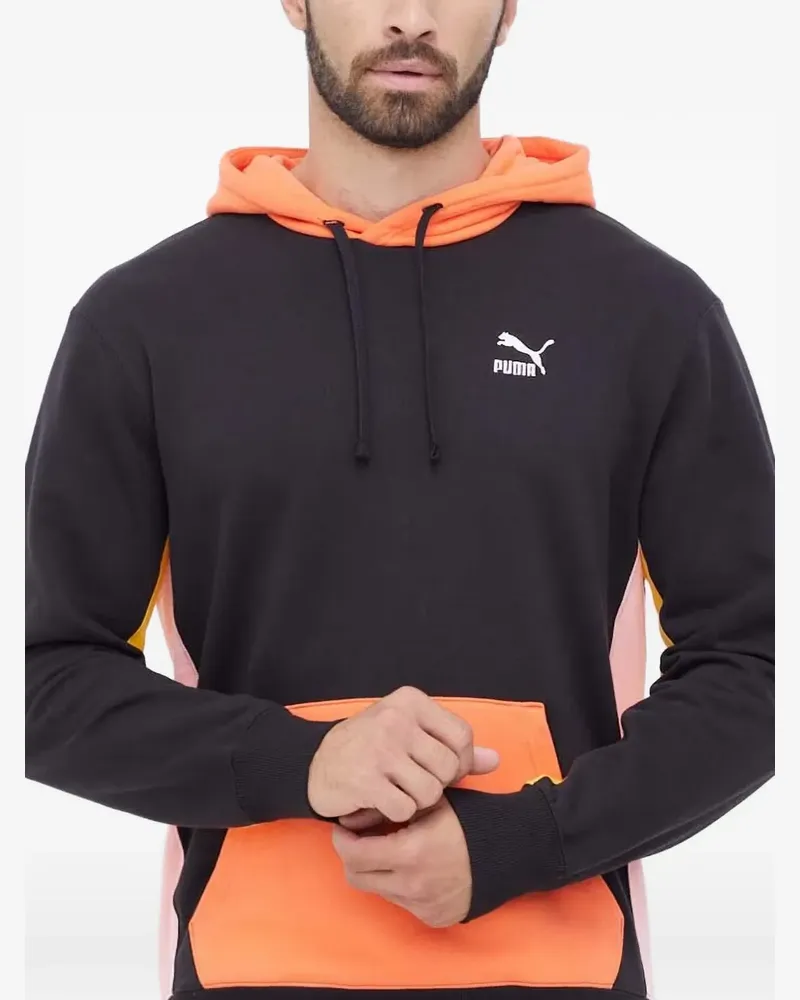 Puma colour-block logo-print hoodie - Schwarz Schwarz