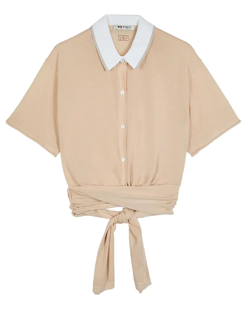Ports 1961 Gewickeltes Poloshirt - Nude Nude
