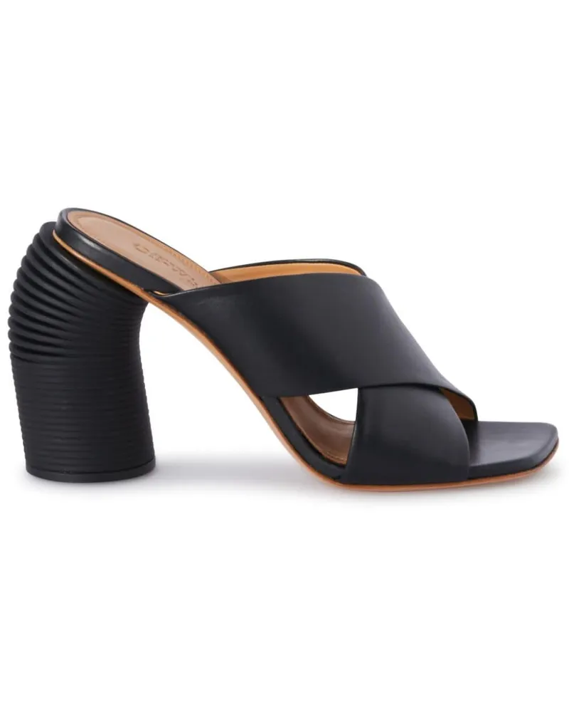OFF-WHITE Spring Mules mit gekreuzten Riemen - Schwarz Schwarz