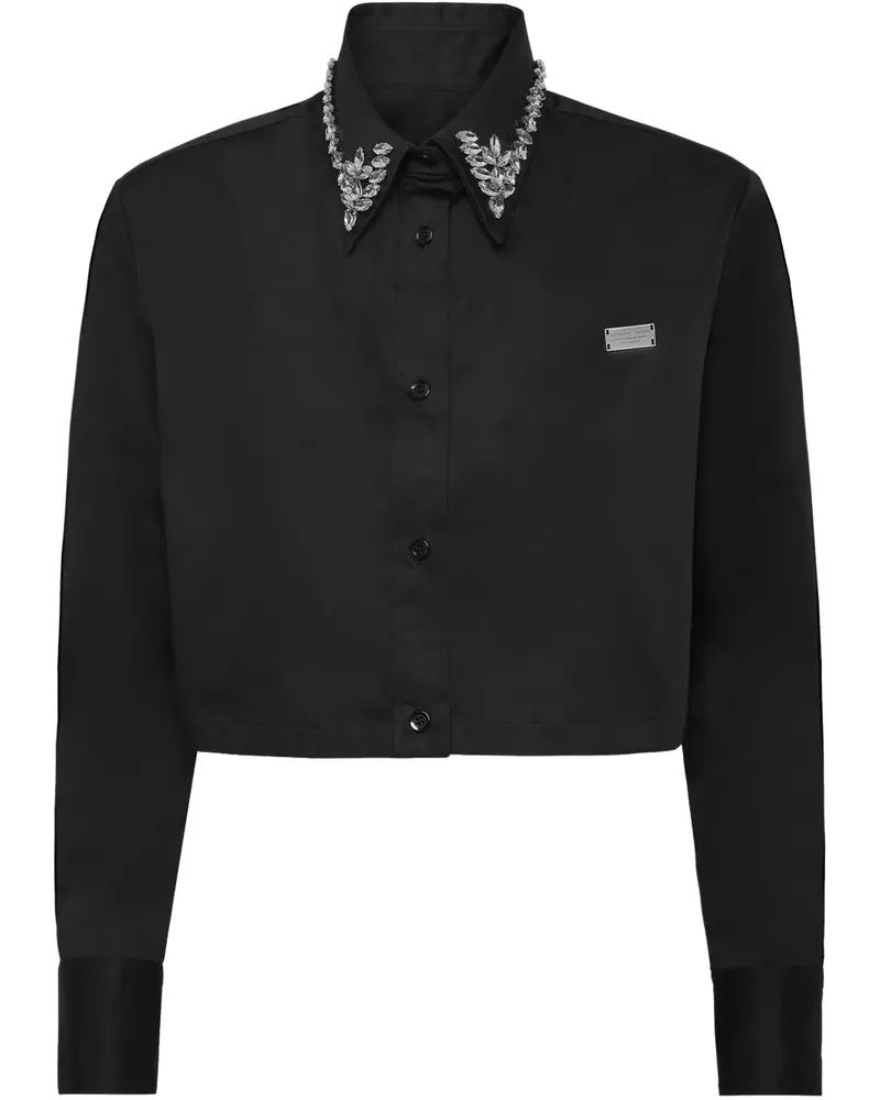 Philipp Plein Gothic Plein Cropped-Hemd - Schwarz Schwarz