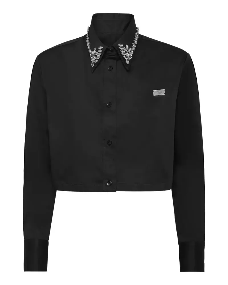 Philipp Plein Gothic Plein Cropped-Hemd - Schwarz Schwarz
