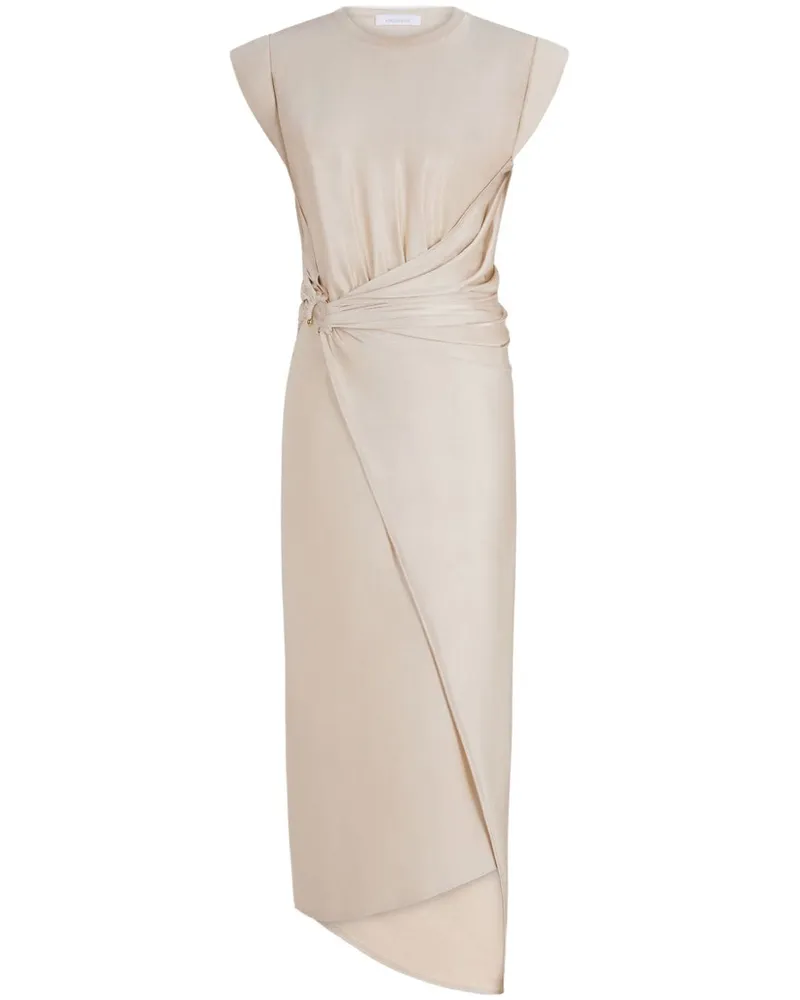 Paco Rabanne Midikleid mit Raffungen - Nude Nude