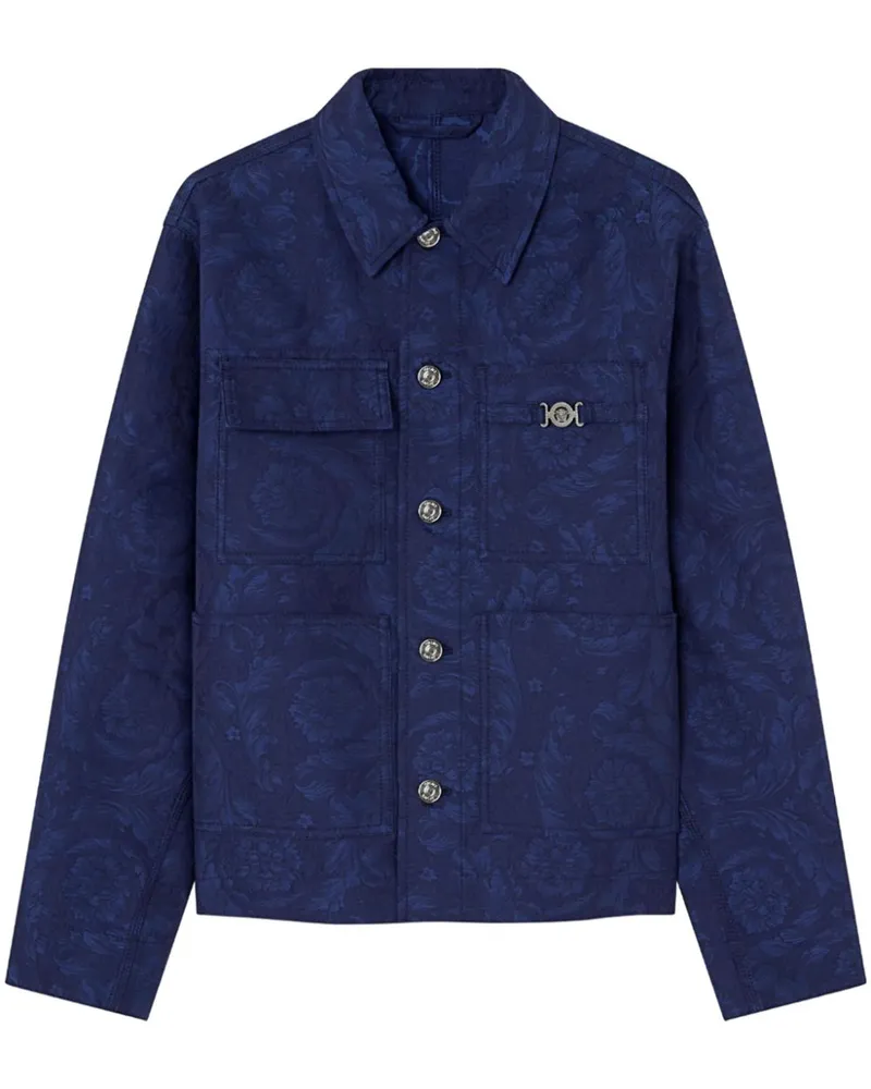 Versace Carpenter-Jacke aus Barocco-Jacquard - Blau Blau