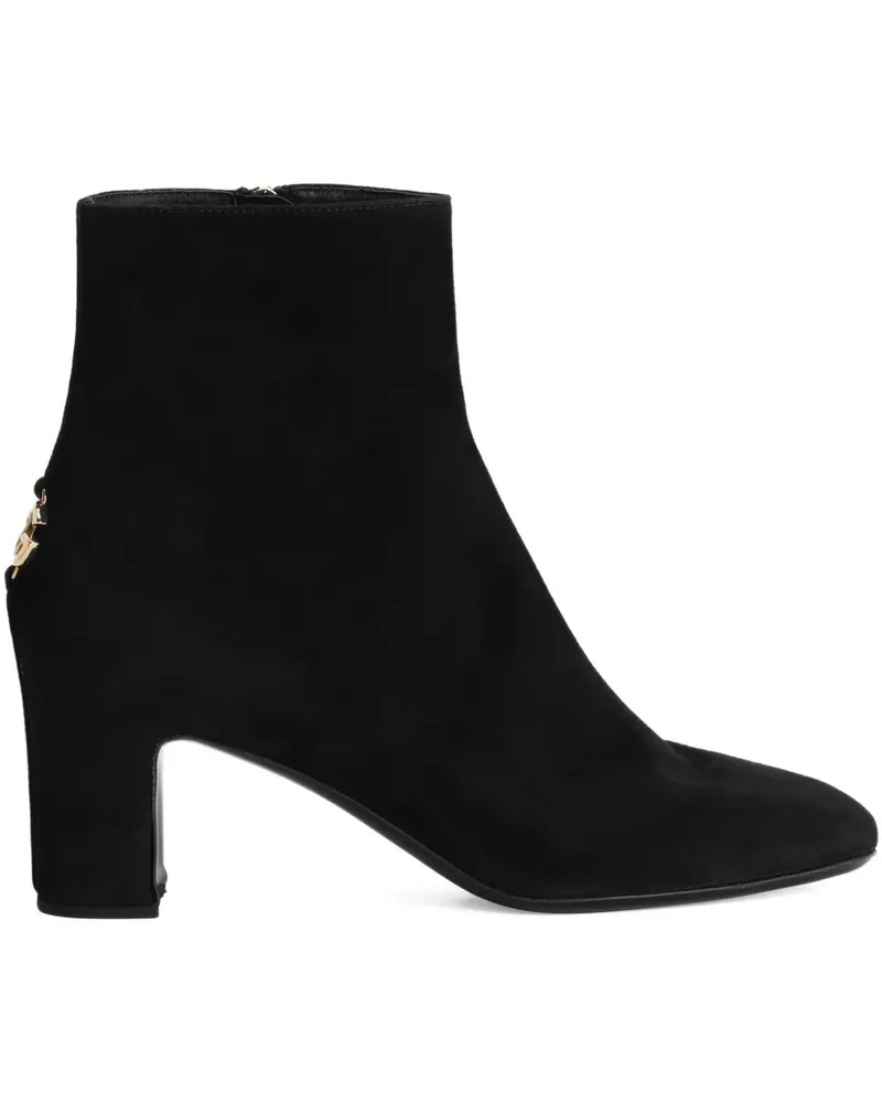 Dolce & Gabbana Stiefel aus Wildleder mit DG - Schwarz Schwarz