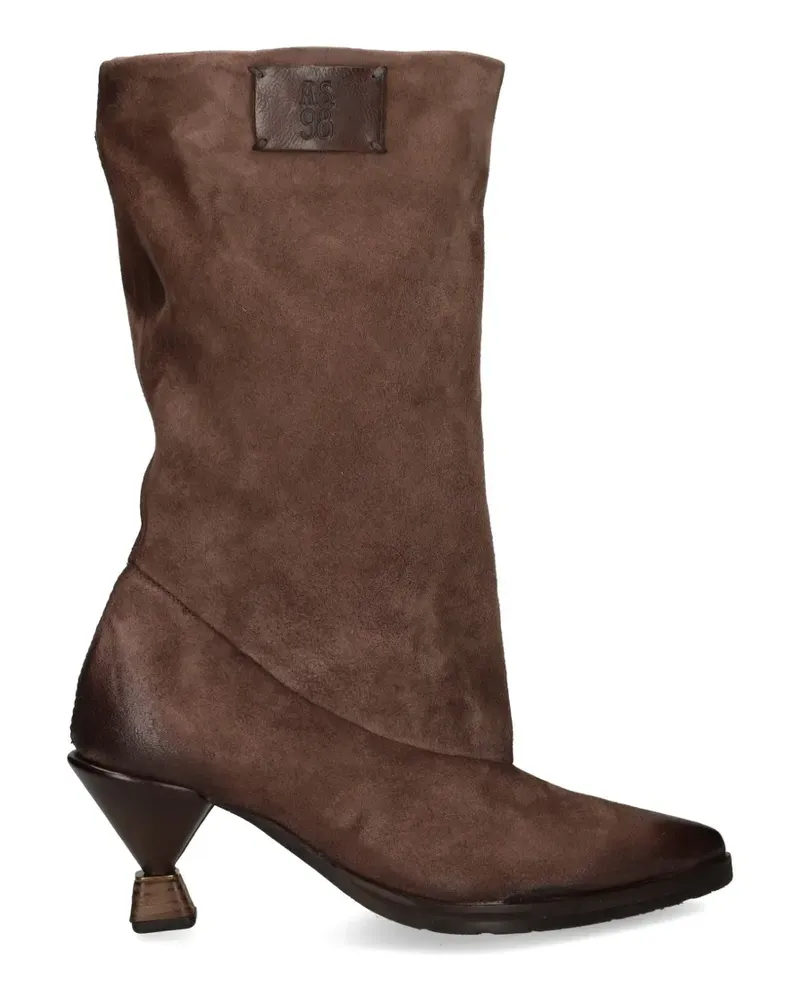 A.S.98 Stiefeletten mit spitzer Kappe und skulpturalem Absatz - Braun Braun