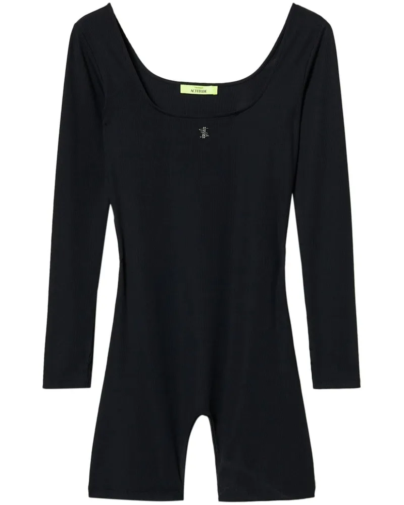 Twin-Set x MYFO Jumpsuit mit Logo-Stickerei - Schwarz Schwarz