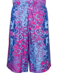 Versace Jeans Bermudas mit Barockmuster Blau