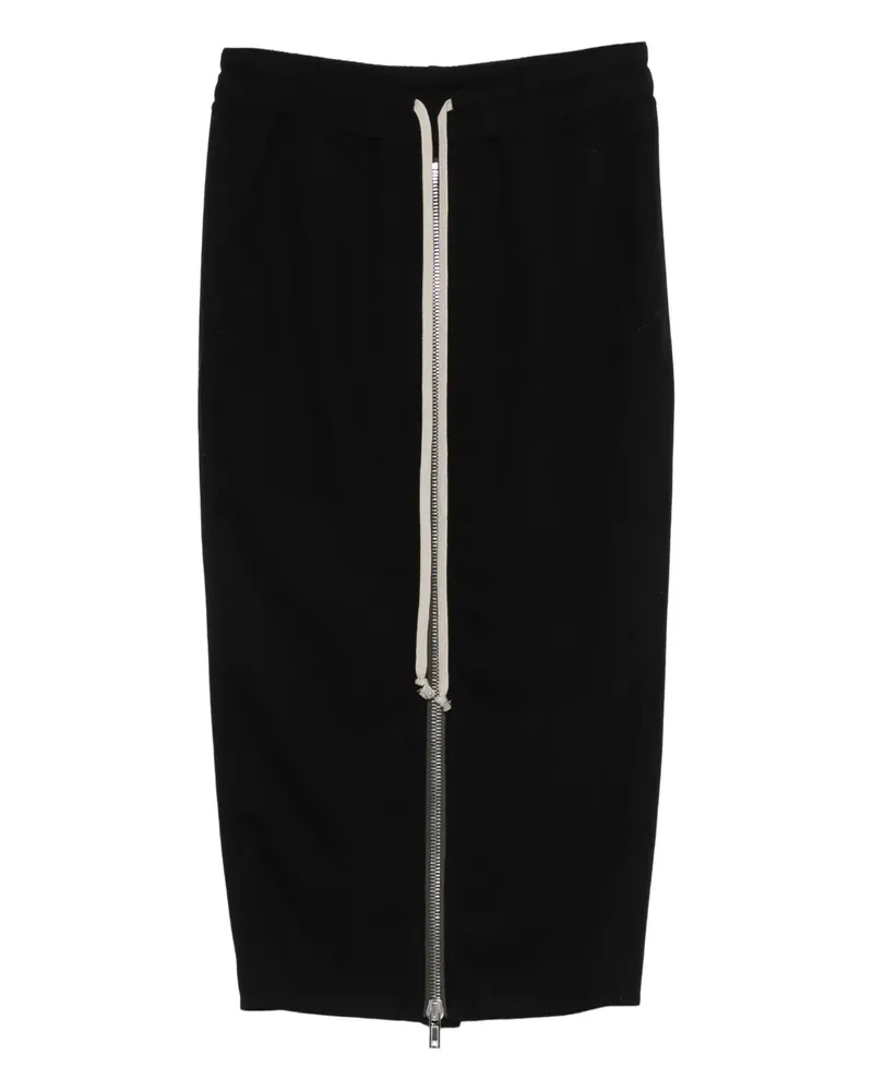 Rick Owens front-zip midi skirt - Schwarz Schwarz