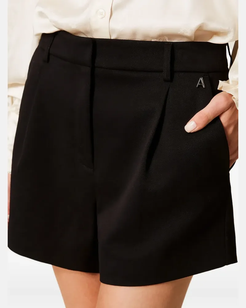 Twin-Set Shorts mit Falten - Schwarz Schwarz