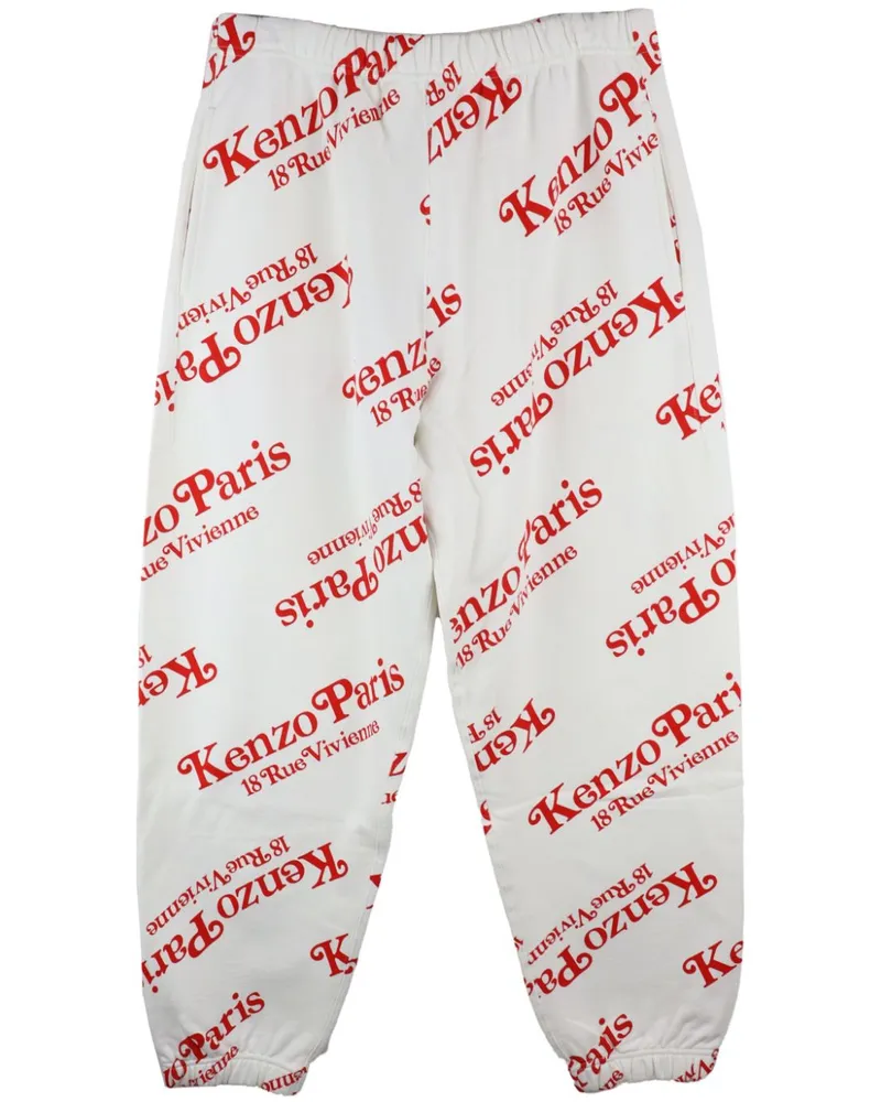 Kenzo Jogginghose mit Logo-Print - Weiß Weiß