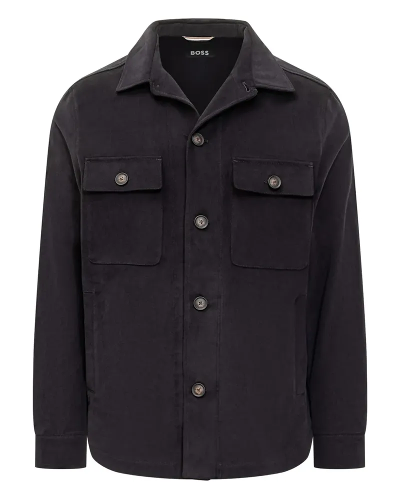 HUGO BOSS mercerised buttoned jacket - Schwarz Schwarz