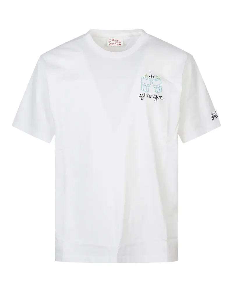MC2 Saint Barth Besticktes Portofino T-Shirt - Weiß Weiß