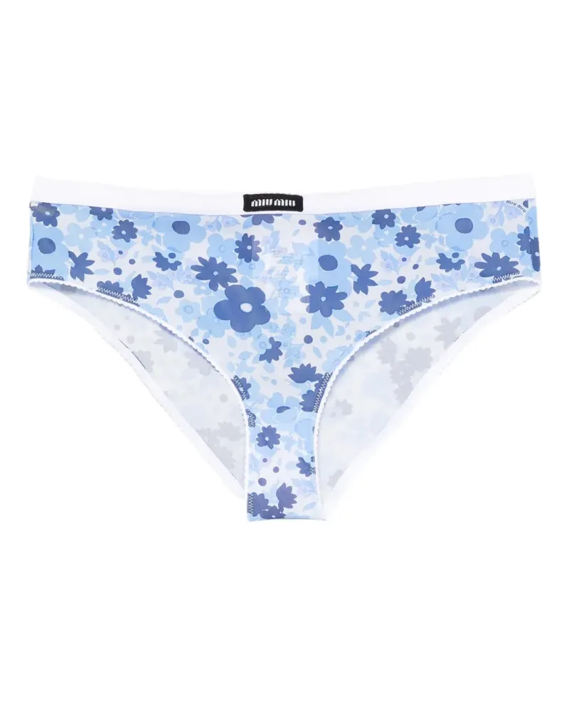 Miu Miu floral-print briefs - Blau Blau