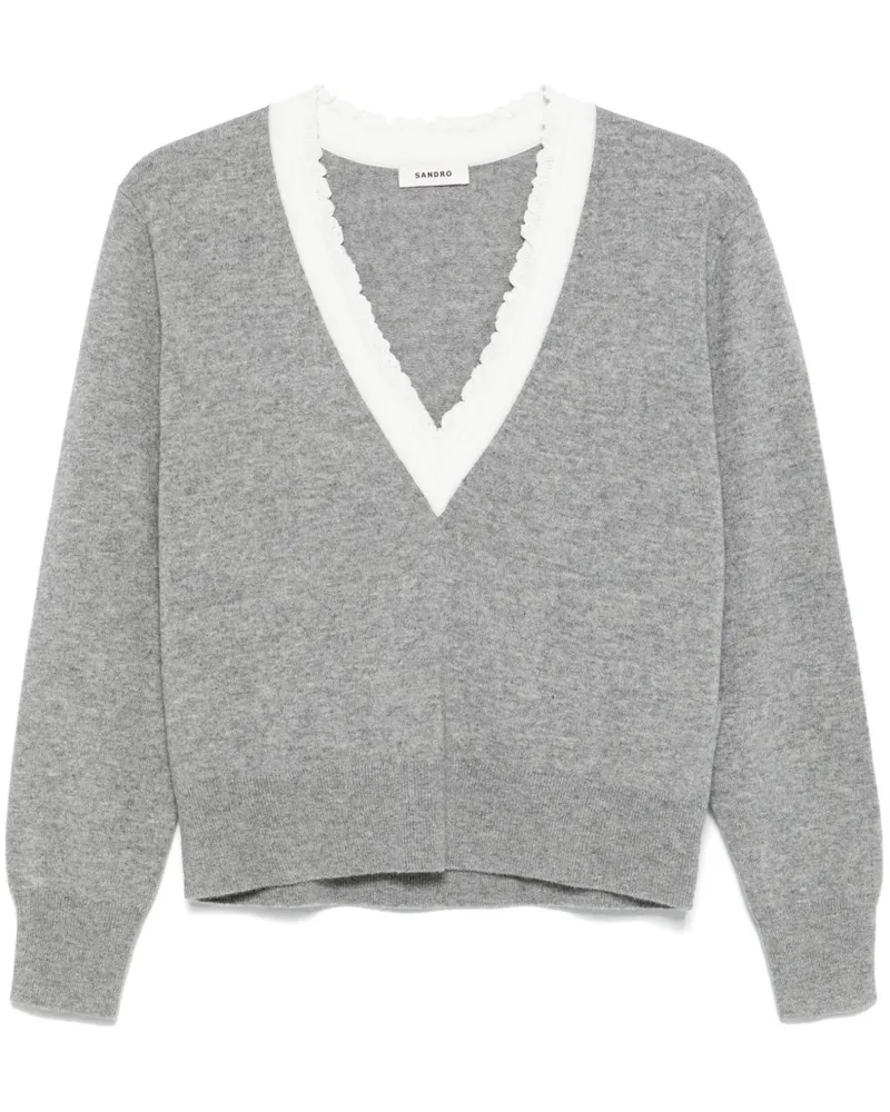 Sandro Pullover mit V-Ausschnitt - Grau Grau