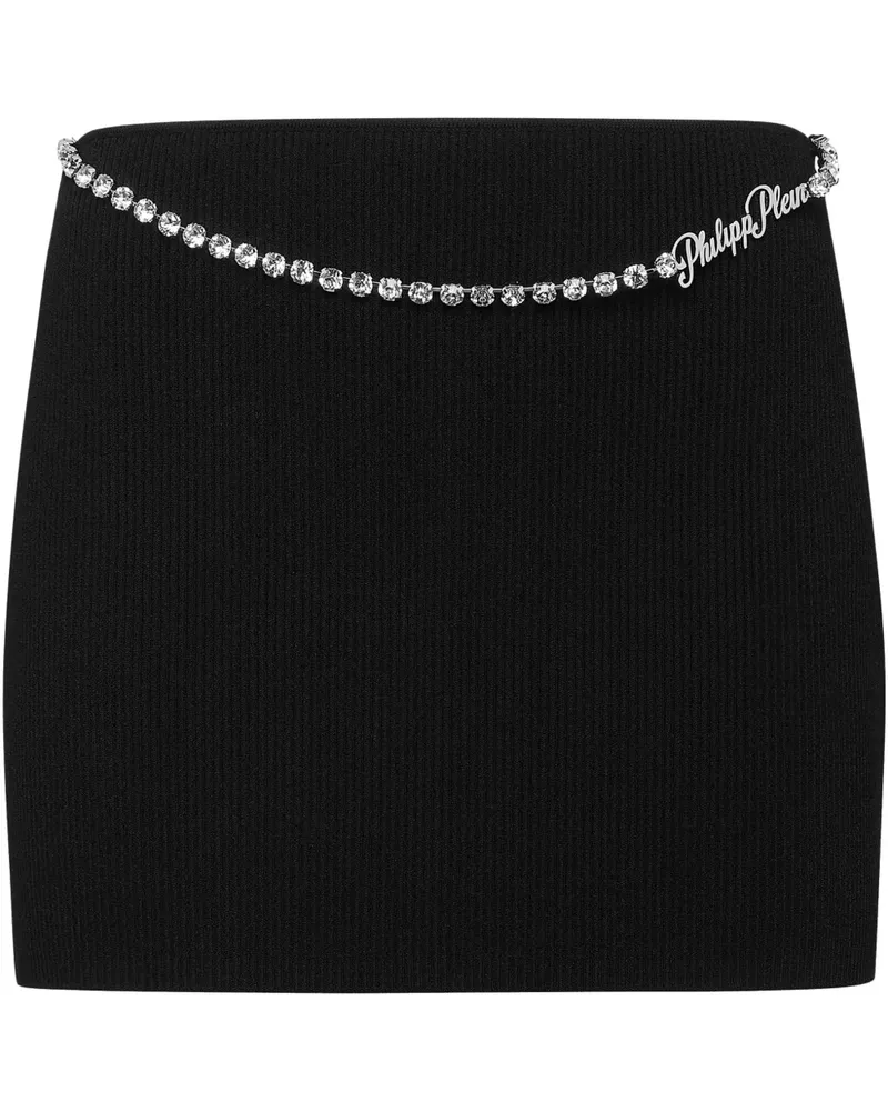 Philipp Plein Signature Minirock - Schwarz Schwarz