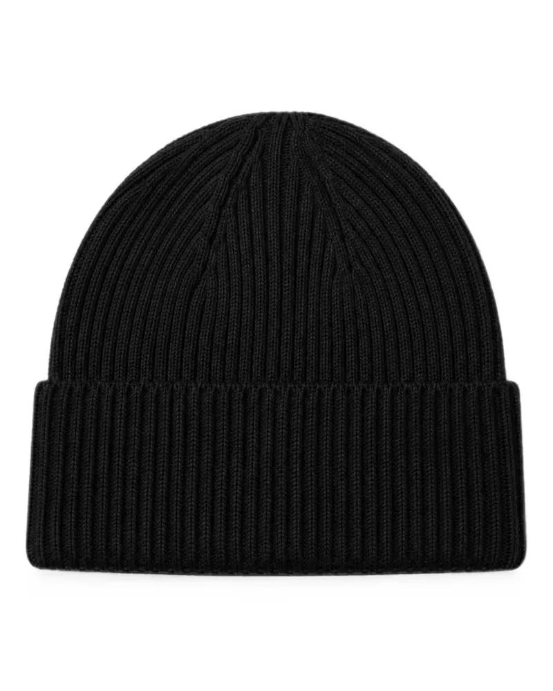 Laneus Gerippte Beanie - Schwarz Schwarz