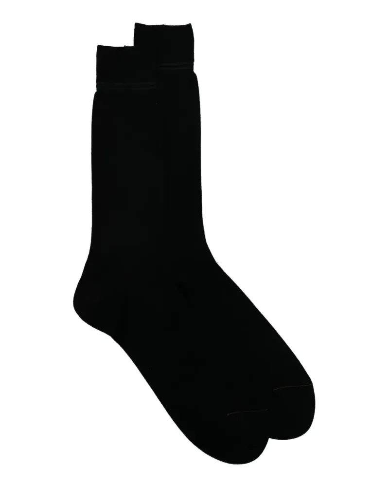 Ermenegildo Zegna ribbed-knit striped-cuff socks - Schwarz Schwarz