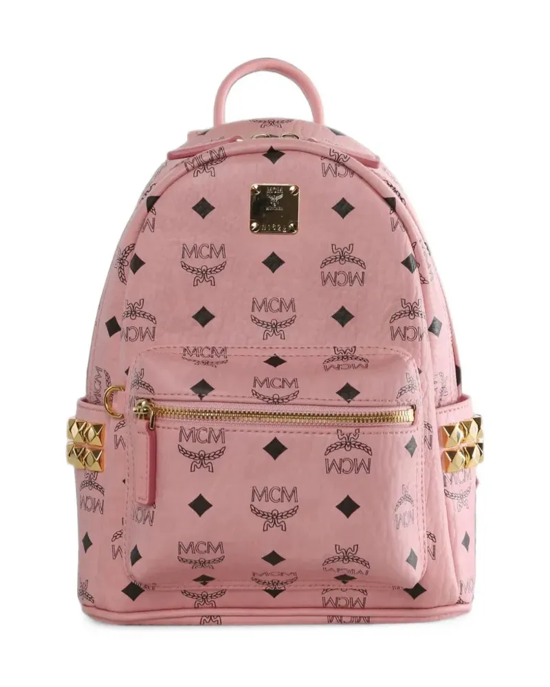 MCM monogram-print studded backpack - Rosa Rosa