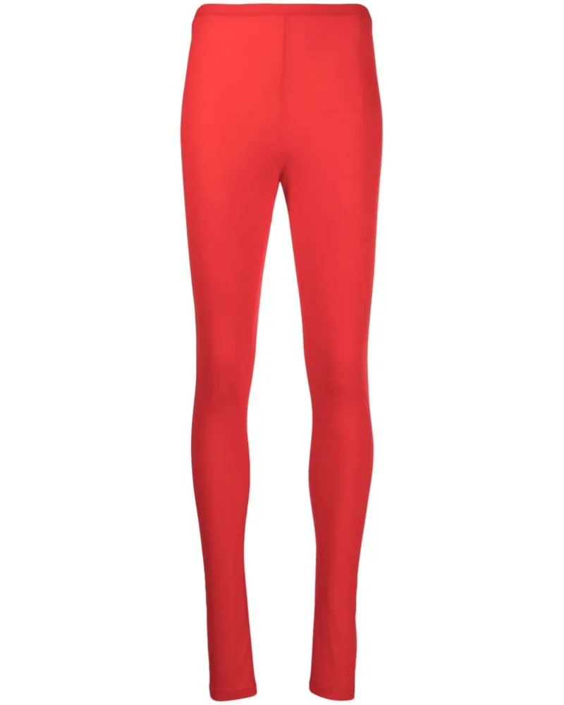 Raf Simons Leggings mit Logo Rot