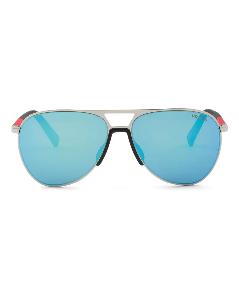 Prada Linea Rossa Sonnenbrille mit Metallgestell - Silber Silber