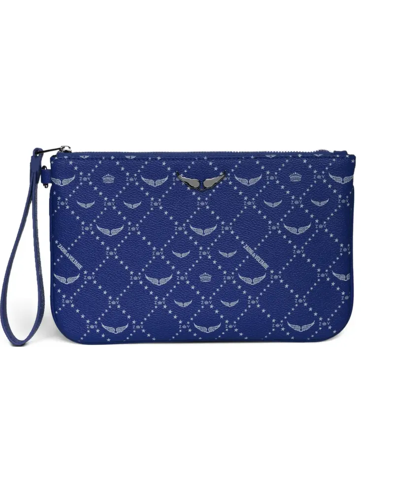 Zadig & Voltaire Clutch mit Flügel-Logo - Blau Blau