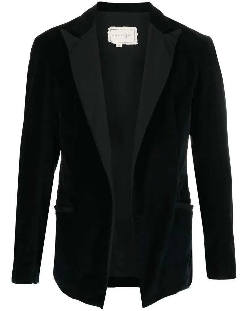 Greg Lauren Ollie Sakko in Samtoptik - Schwarz Schwarz