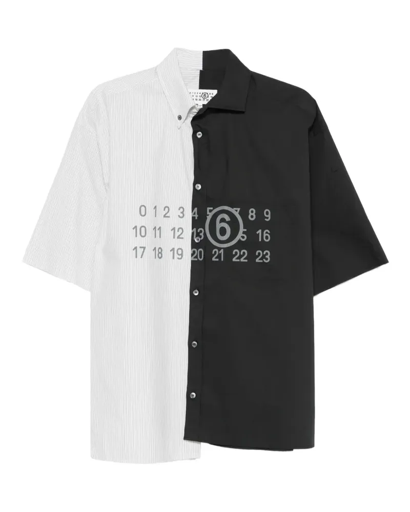 Maison Margiela Hemd mit gestreiften Einsätzen - Weiß Weiß