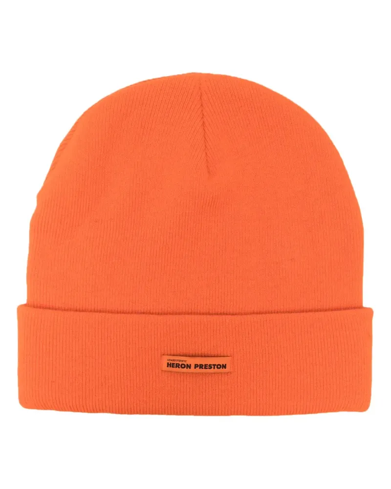 Heron Preston Beanie mit Logo-Schild - Orange Orange