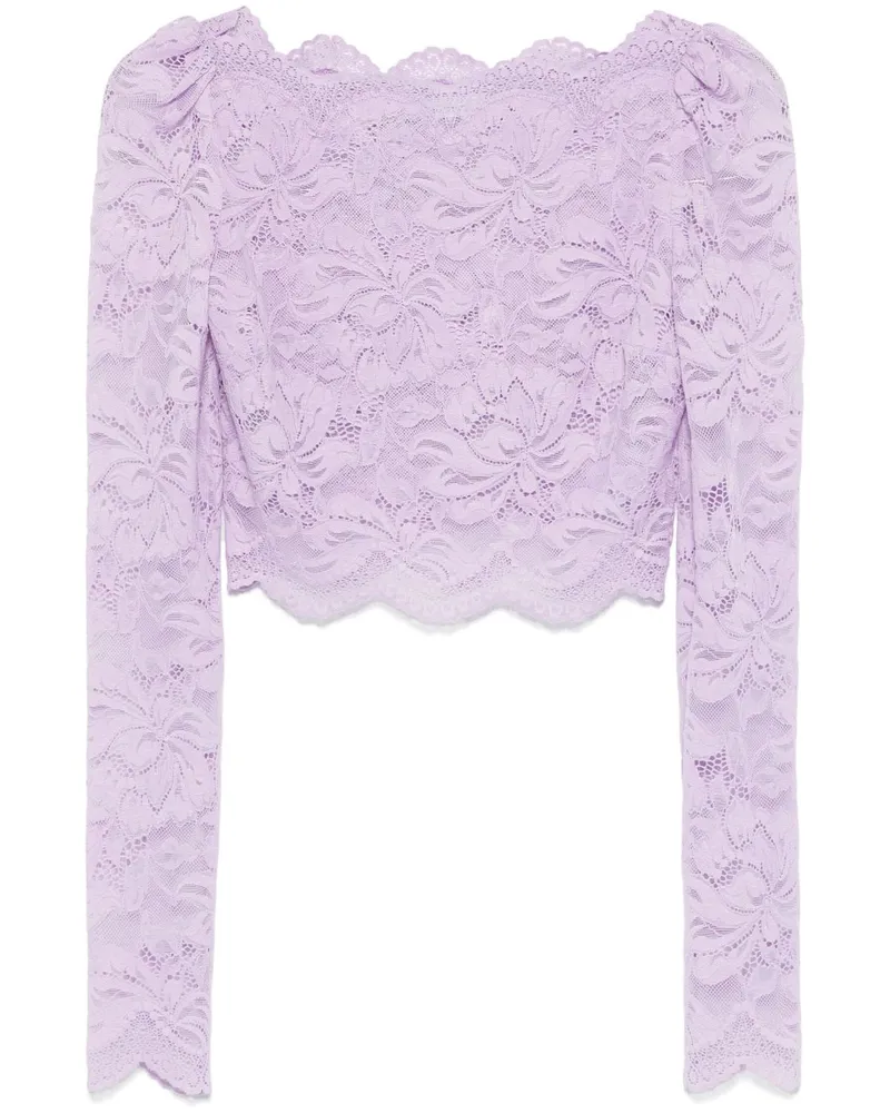 Paco Rabanne Cropped-Top aus Spitze - Violett Violett